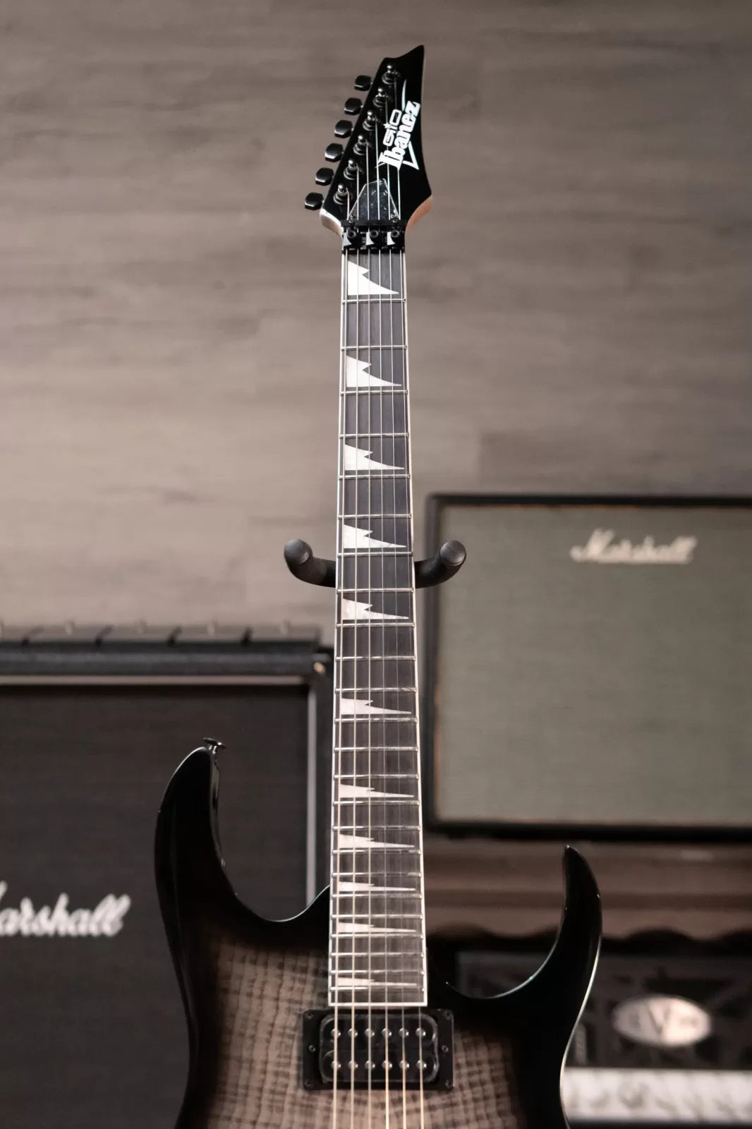 new 8 lbs Ibanez GRG320FATKS GIO Electric Guitar Transparent Black Sunburst haggertys 04