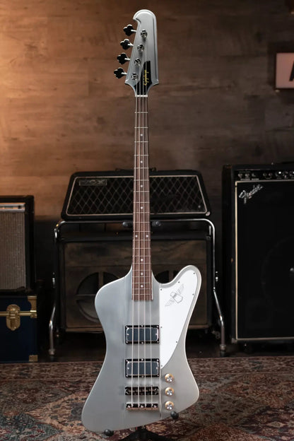 Epiphone Thunderbird '64 Electric Bass Guitar - Silver Mist with Premium Gig Bag