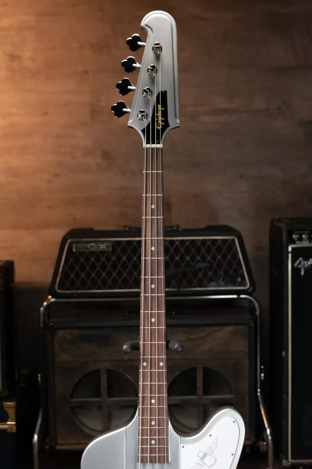 Epiphone Thunderbird '64 Electric Bass Guitar - Silver Mist with Premium Gig Bag