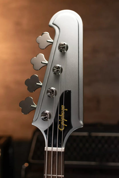 Epiphone Thunderbird '64 Electric Bass Guitar - Silver Mist with Premium Gig Bag