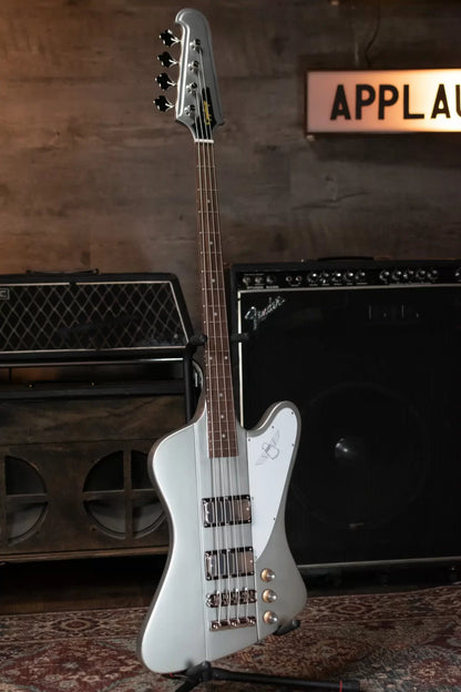 Epiphone Thunderbird '64 Electric Bass Guitar - Silver Mist with Premium Gig Bag