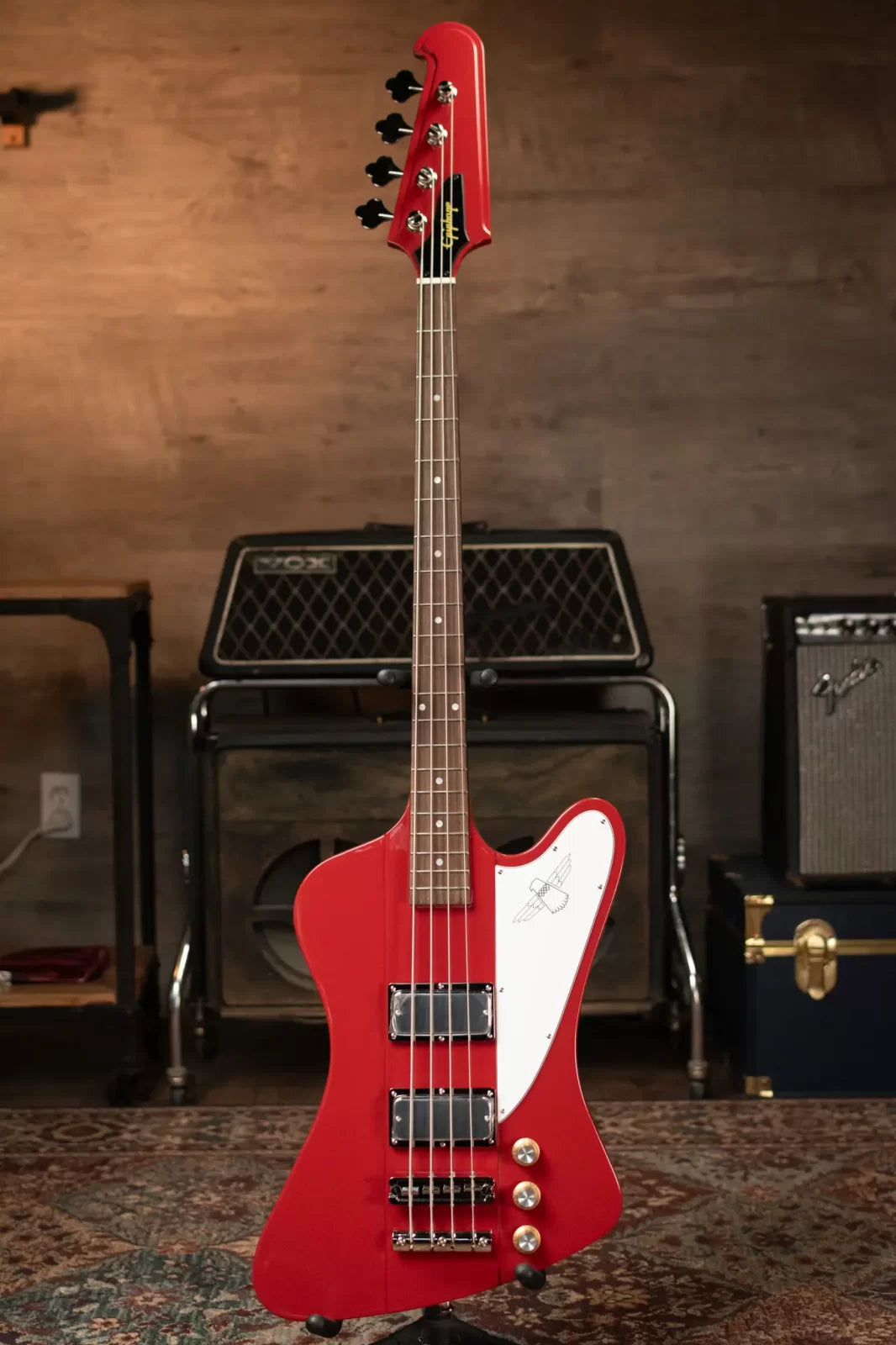 Epiphone Thunderbird '64 Electric Bass Guitar - Ember Red with Premium Gig Bag