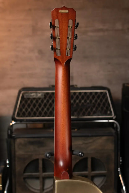 National Style 1 Baritone Tricone Resonator, Slimline Pickup - Antique Brass with Hardshell Case