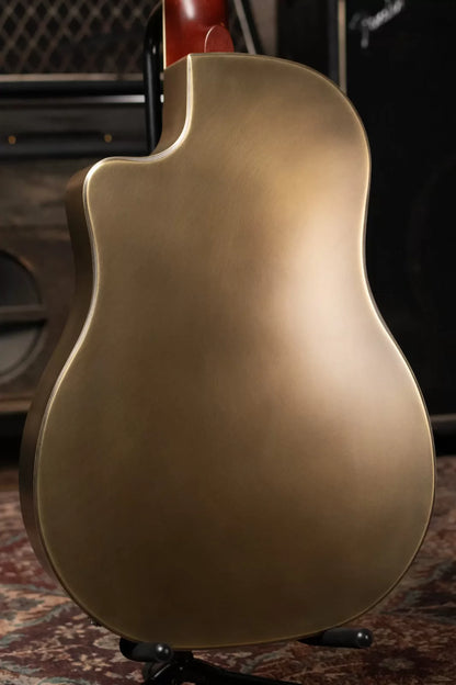 National Style 1 Baritone Tricone Resonator, Slimline Pickup - Antique Brass with Hardshell Case