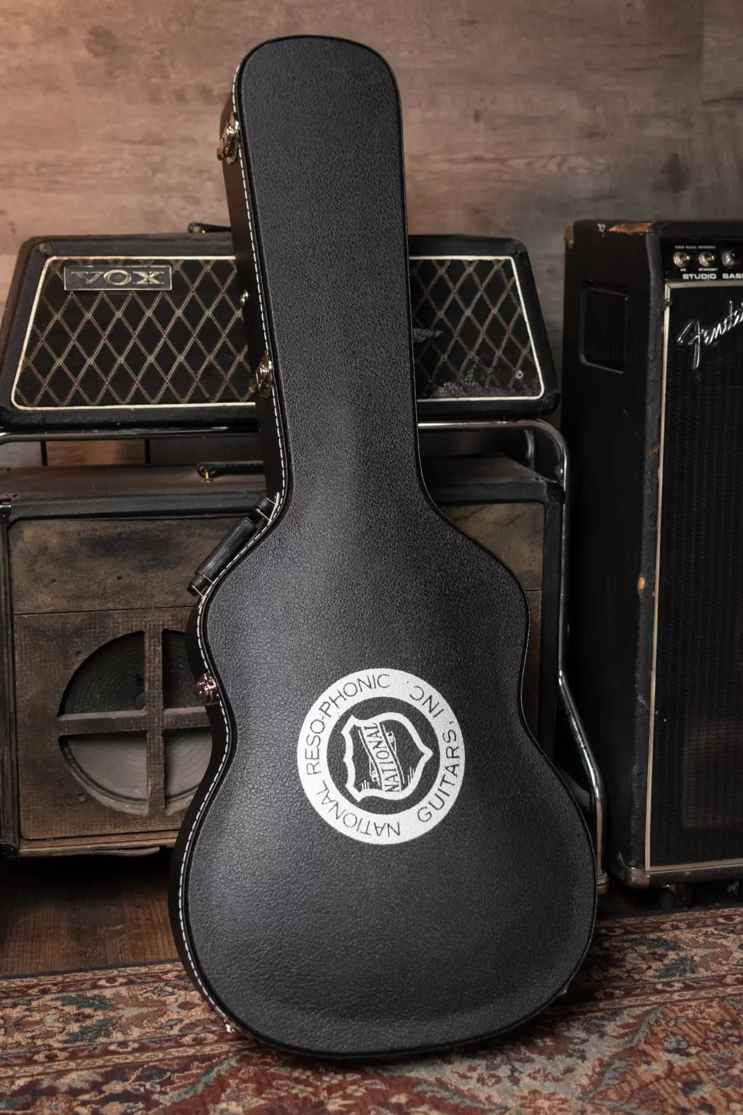 National Style 1 Baritone Tricone Resonator, Slimline Pickup - Antique Brass with Hardshell Case