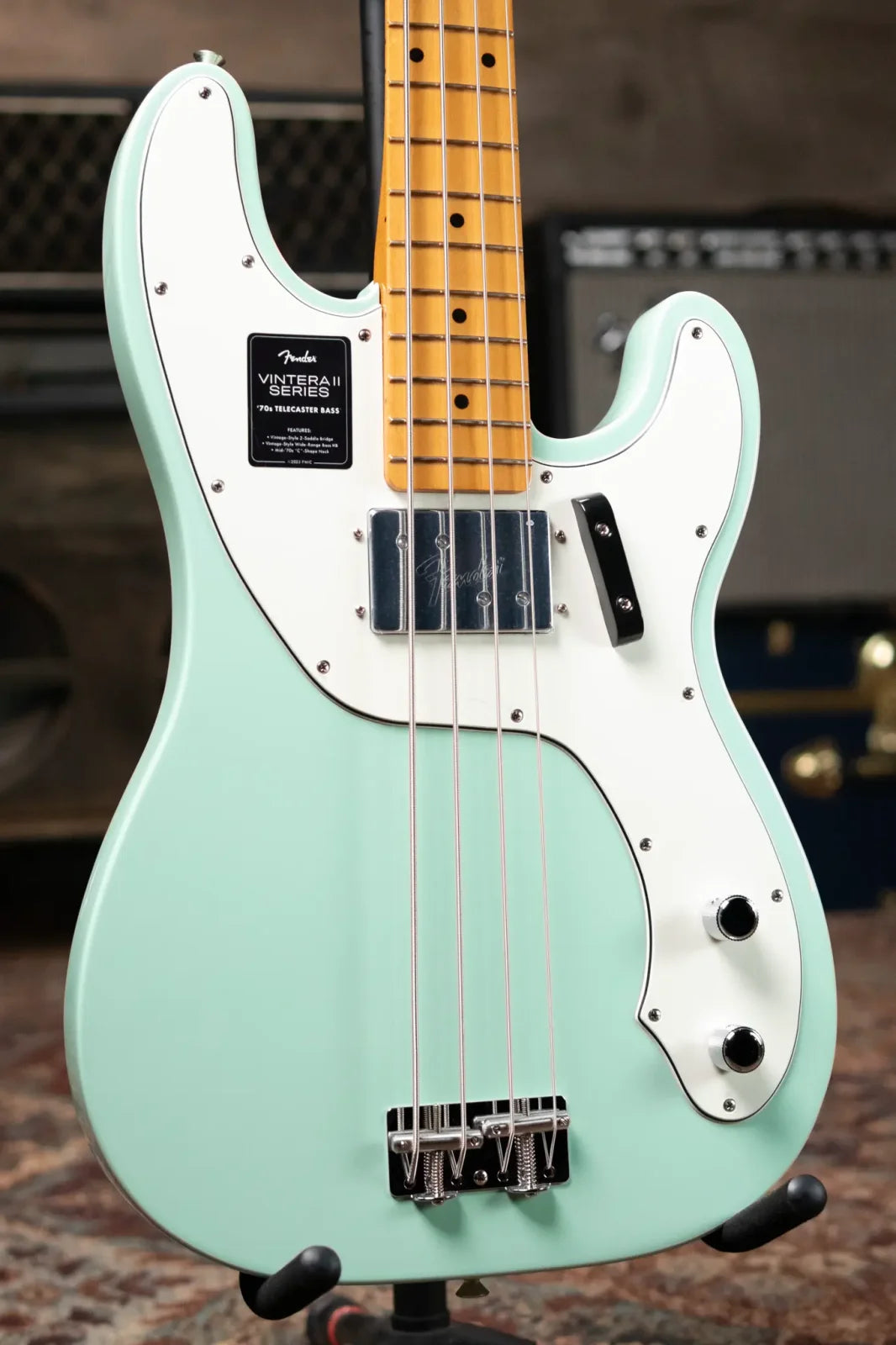 Fender Vintera II '70s Telecaster Bass, Maple Fingerboard - Surf Green with Deluxe Gig Bag