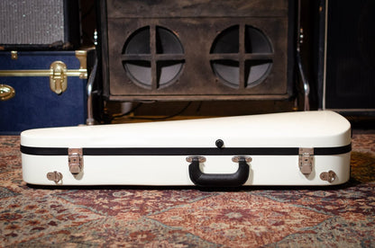 Bobelock 1029 Fiberglass Arrow Mandolin Case- Ivory/Blue