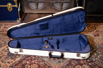 Bobelock 1029 Fiberglass Arrow Mandolin Case- Ivory/Blue