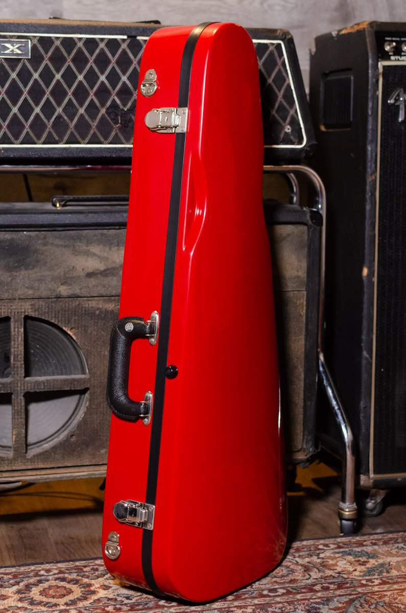 Bobelock 1029 Fiberglass Arrow Mandolin Case- Red/Gray