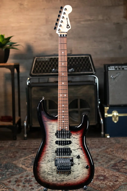 Charvel MJ San Dimas Style 1 HSH FR PF QM - Midnight Glow with Hardshell Gig Bag
