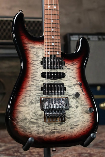 Charvel MJ San Dimas Style 1 HSH FR PF QM - Midnight Glow with Hardshell Gig Bag