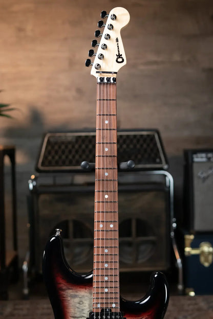 Charvel MJ San Dimas Style 1 HSH FR PF QM - Midnight Glow with Hardshell Gig Bag