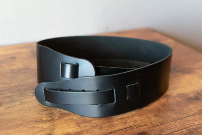 D'Addario Classic Leather Banjo Strap Black