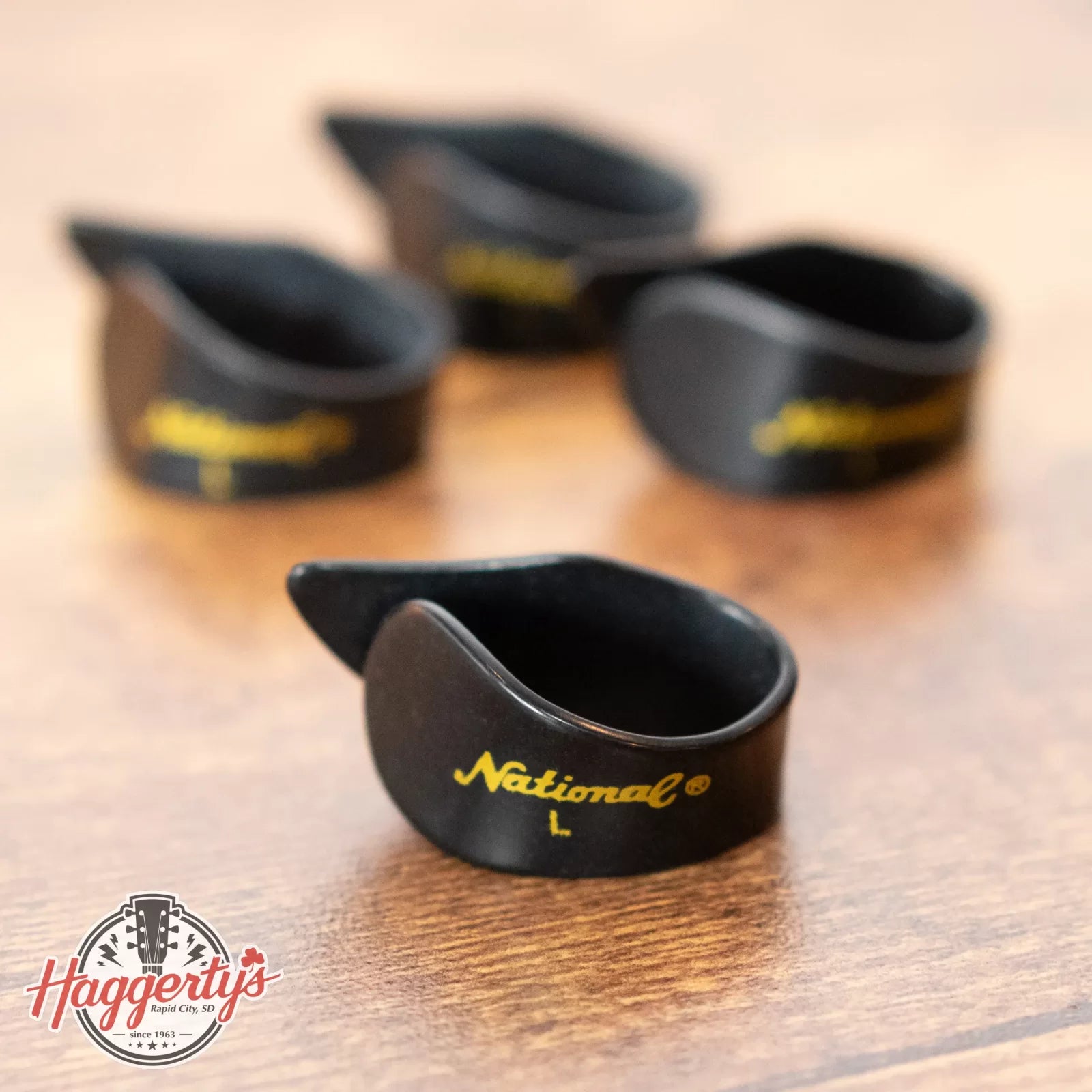 D'Addario National Celluloid Thumb Picks Large Black - 4-Pack