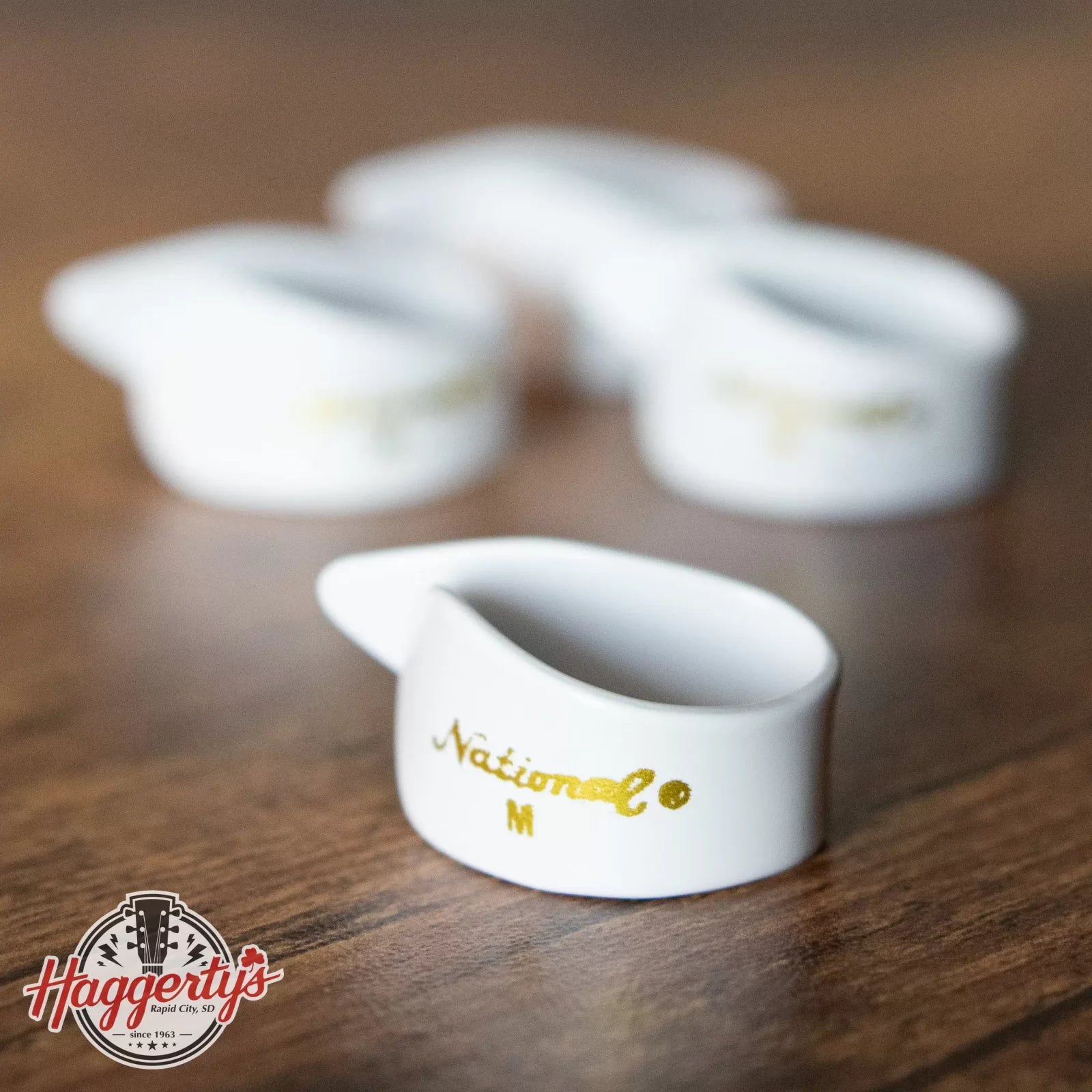 D'Addario National Celluloid Thumb Picks, Medium White - 4-Pack