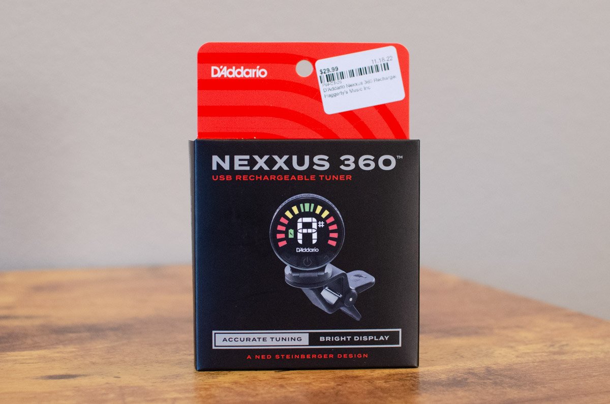 new D Addario Nexxus 360 Rechargeable Clip On Tuner haggertys 10