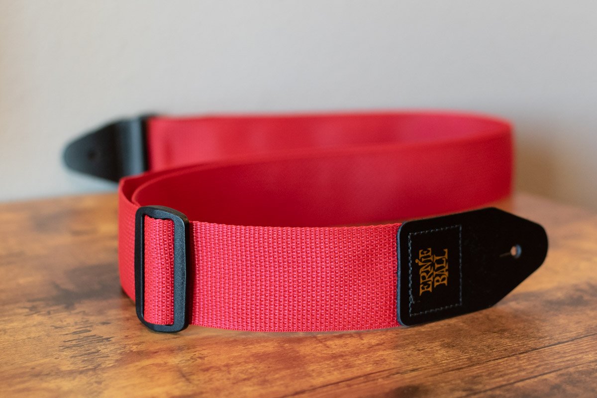 new ERNIE BALL P04040 POLYPRO GUITAR STRAP RED haggertys 3