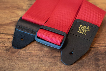 new ERNIE BALL P04040 POLYPRO GUITAR STRAP RED haggertys 4