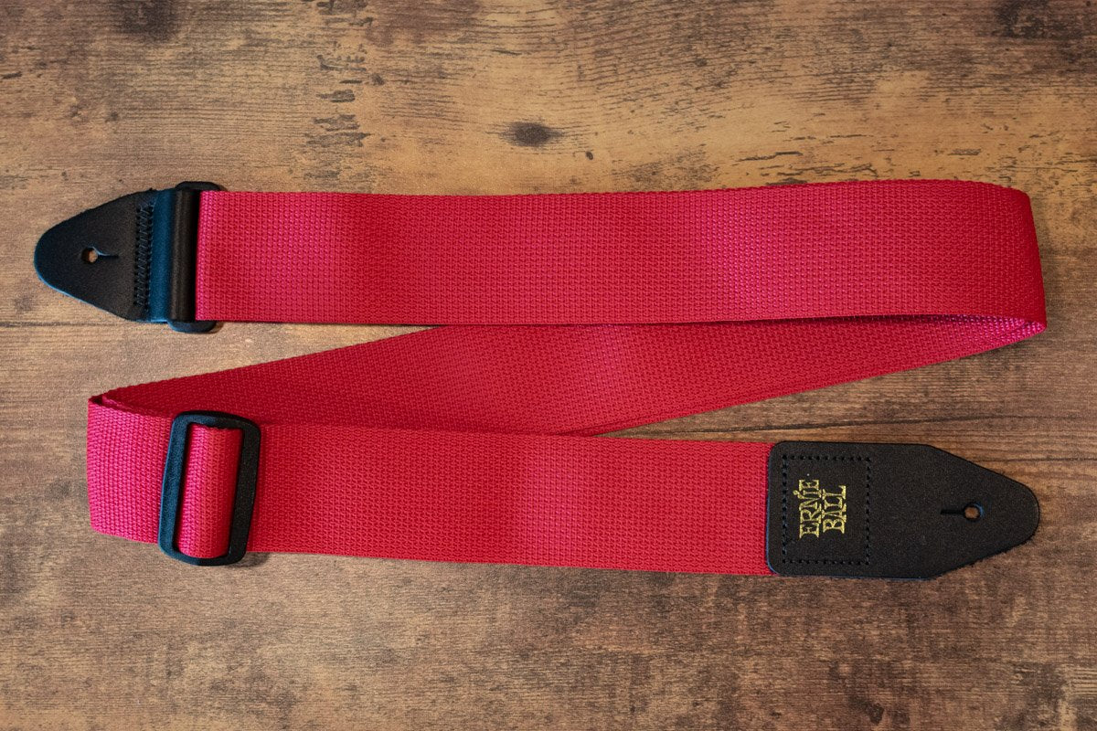 new ERNIE BALL P04040 POLYPRO GUITAR STRAP RED haggertys 7