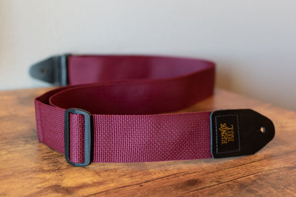 new ERNIE BALL P04047 POLYPRO GUITAR STRAP BURGUNDY haggertys 3