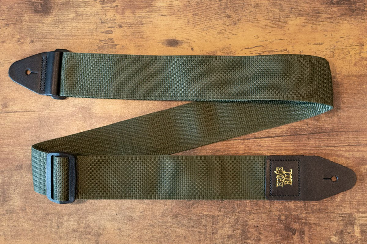 new ERNIE BALL P04048 POLYPRO GUITAR STRAP OLIVE haggertys 7