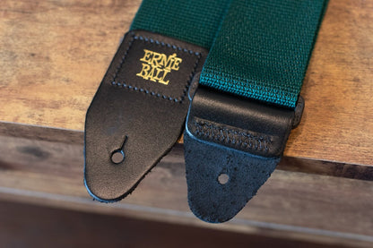 new ERNIE BALL P04050 POLYPRO GUITAR STRAP FOREST GREEN haggertys 5