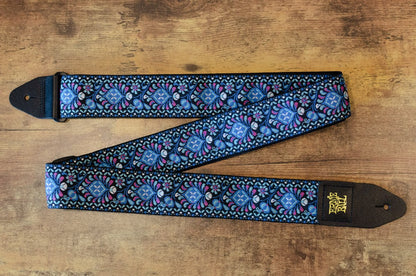 new ERNIE BALL P04097 INDIGO ORCHID JACQUARD GUITAR STRAP haggertys 7
