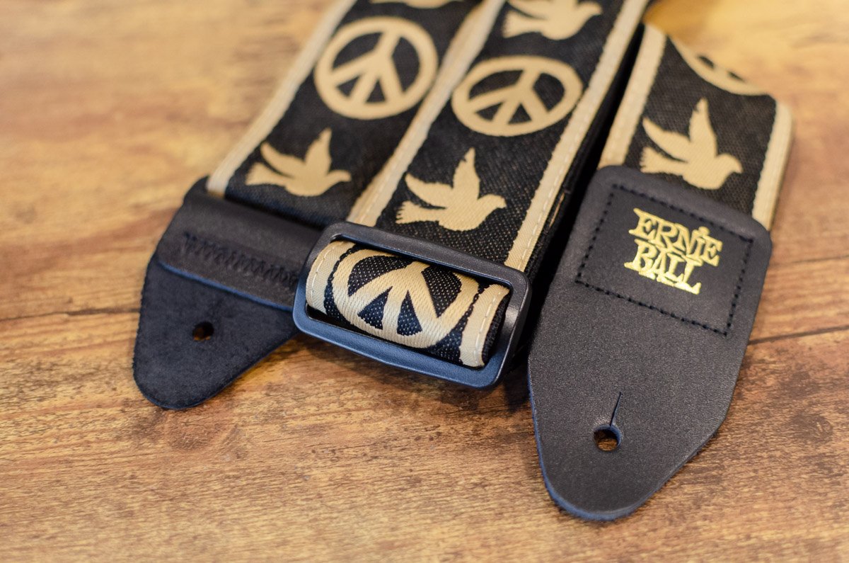 new ERNIE BALL P04613 PEACE LOVE DOVE STRAP haggertys 4
