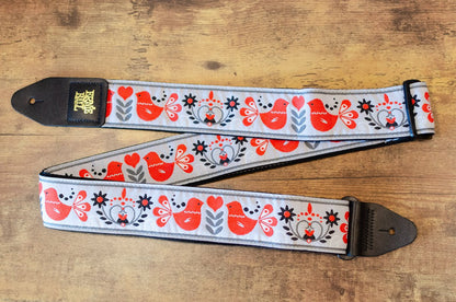 Ernie Ball P04689 Red Bird Winter Jacquard Guitar Strap