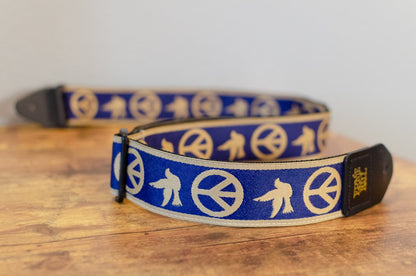 Ernie Ball P04699 Navy Blue and Beige Peace Love Dove Jacquard Guitar Strap