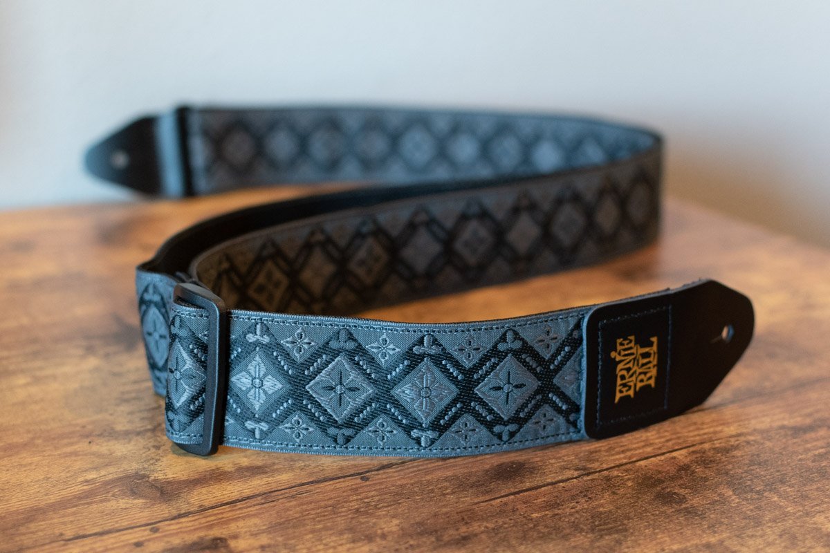 new ERNIE BALL REGAL BLACK JACQUARD GUITAR STRAP haggertys 3