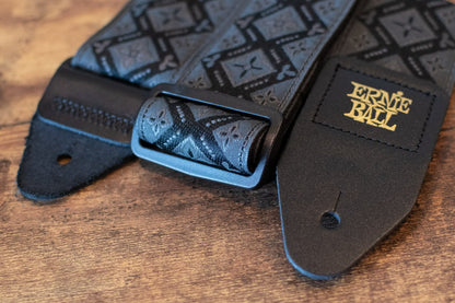 new ERNIE BALL REGAL BLACK JACQUARD GUITAR STRAP haggertys 4