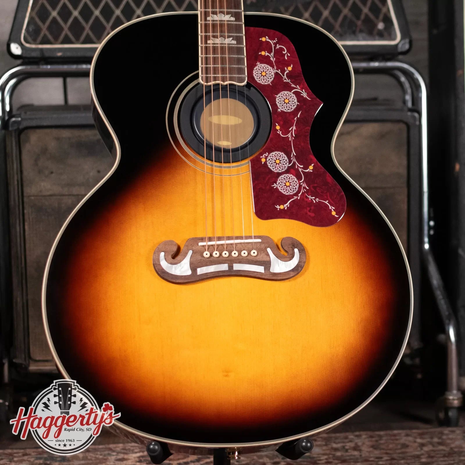 (RTO) - Epiphone J-200 (All Solid Wood; Fishman Sonitone) -  Aged Vintage Sunburst Gloss