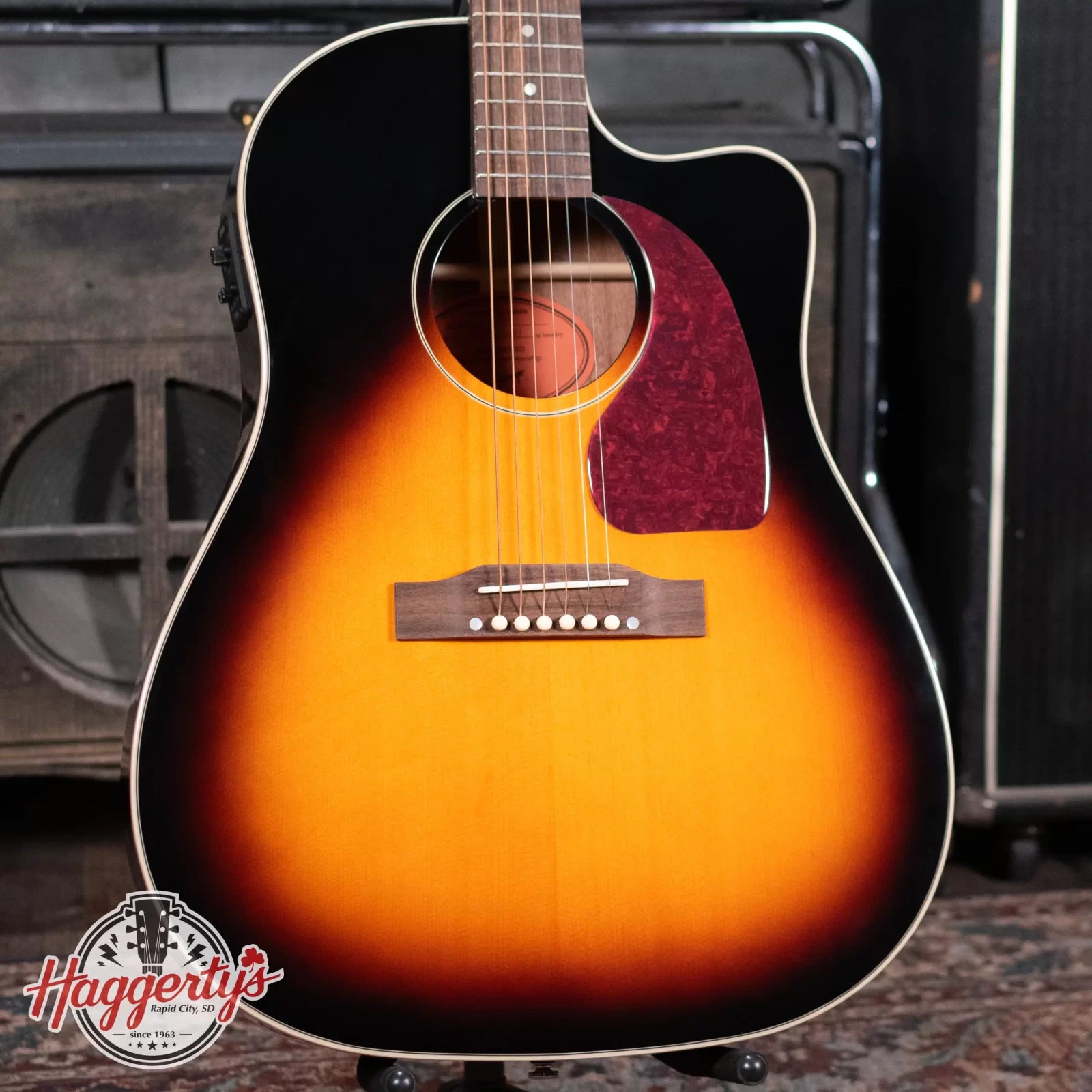 Epiphone J-45 EC Dreadnought Acoustic/Electric Guitar - Aged Vintage Sunburst Gloss