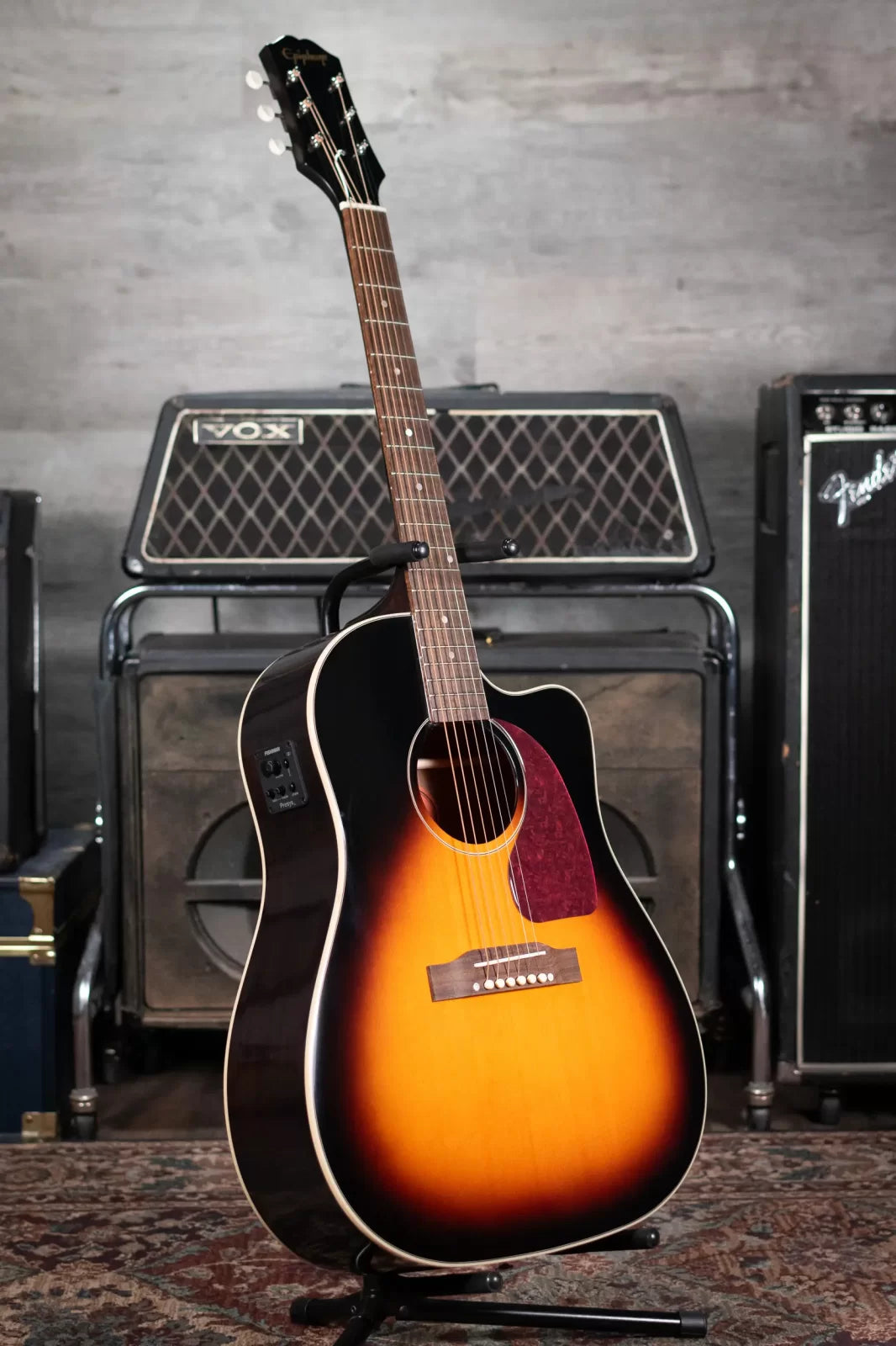 Epiphone J-45 EC Dreadnought Acoustic/Electric Guitar - Aged Vintage Sunburst Gloss