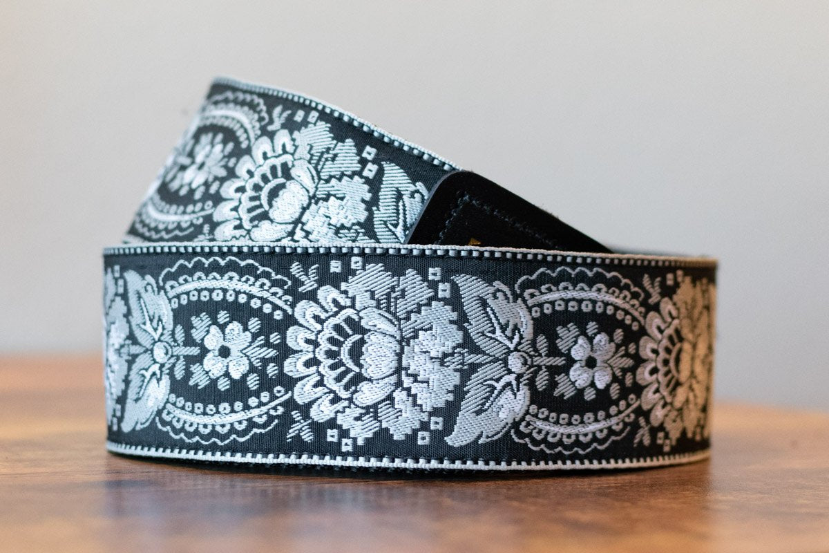 new Ernie Ball Jacquard Strap Silver Orleans haggertys 2