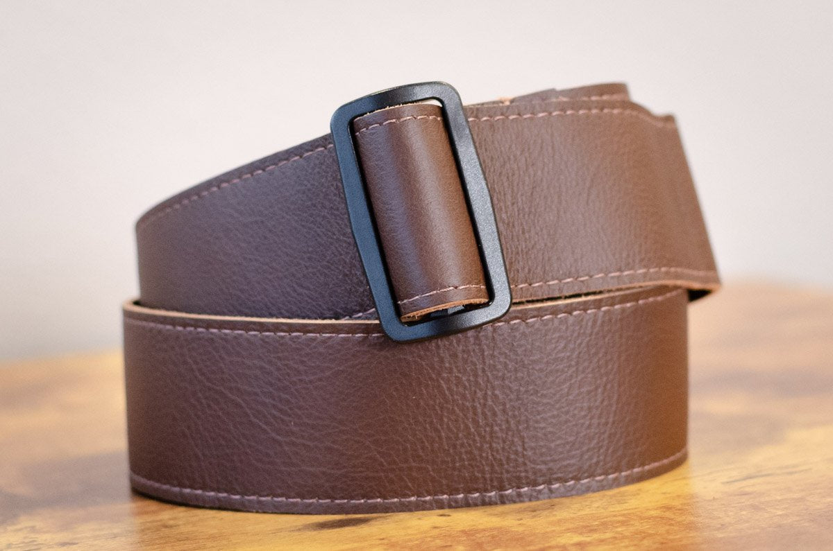 Ernie Ball P04135 2" Tri-Glide Italian Leather Strap Brown
