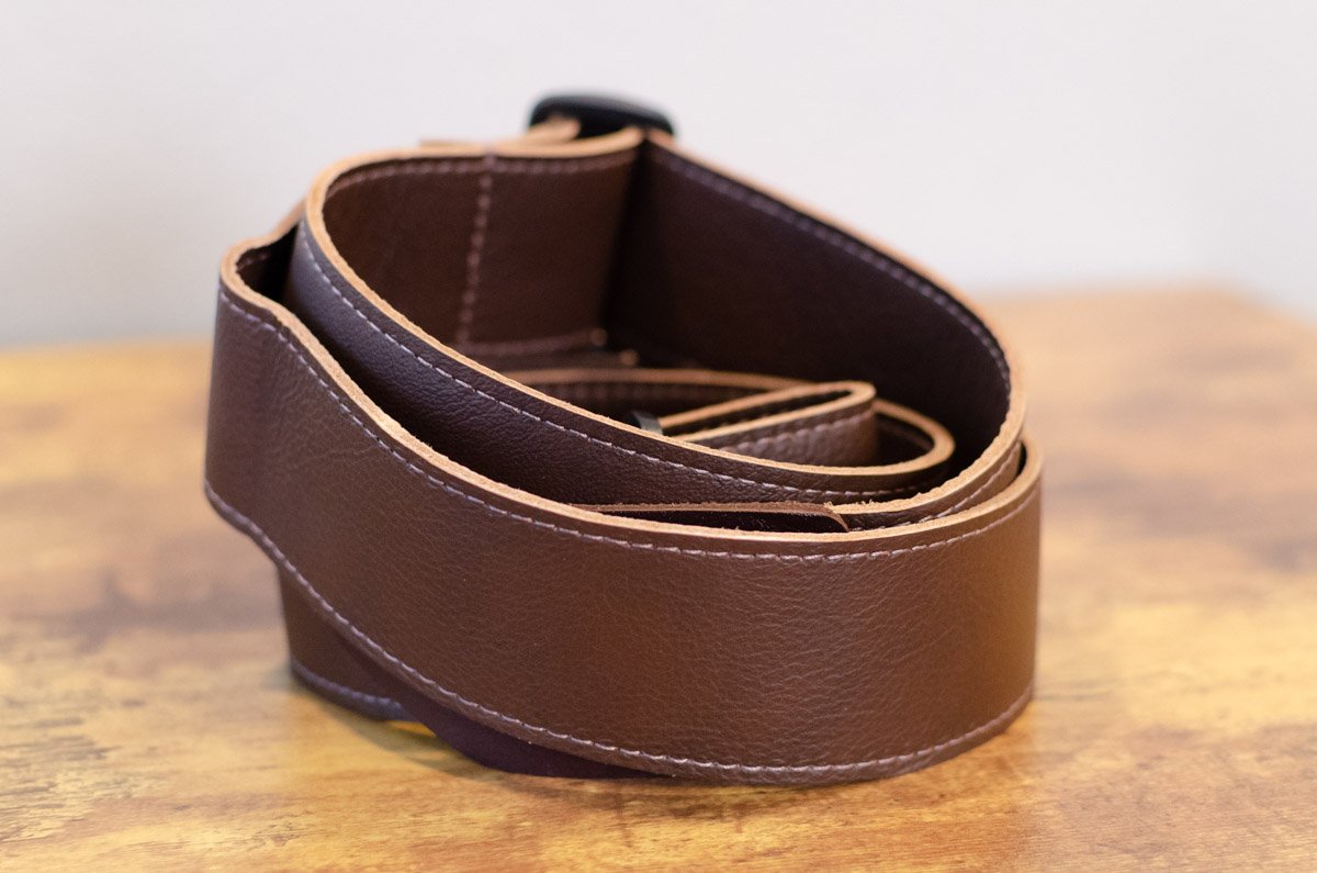 new Ernie Ball P04135 2 Tri Glide Italian Leather Strap Brown haggertys 3