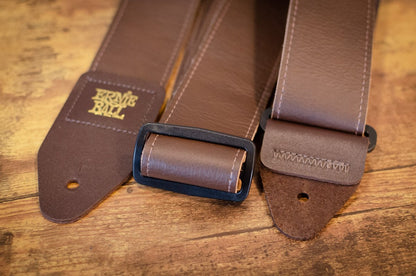 new Ernie Ball P04135 2 Tri Glide Italian Leather Strap Brown haggertys 5