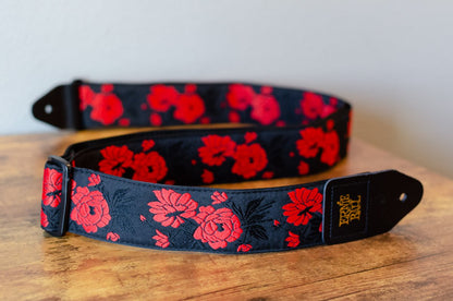 new Ernie Ball P05335 Tango Rose Jacquard Strap haggertys 3
