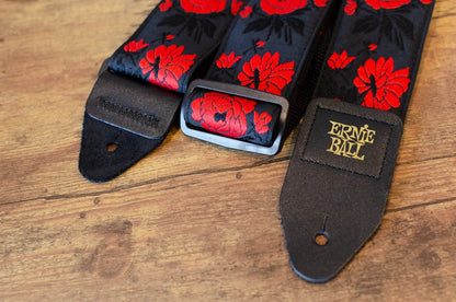 new Ernie Ball P05335 Tango Rose Jacquard Strap haggertys 4