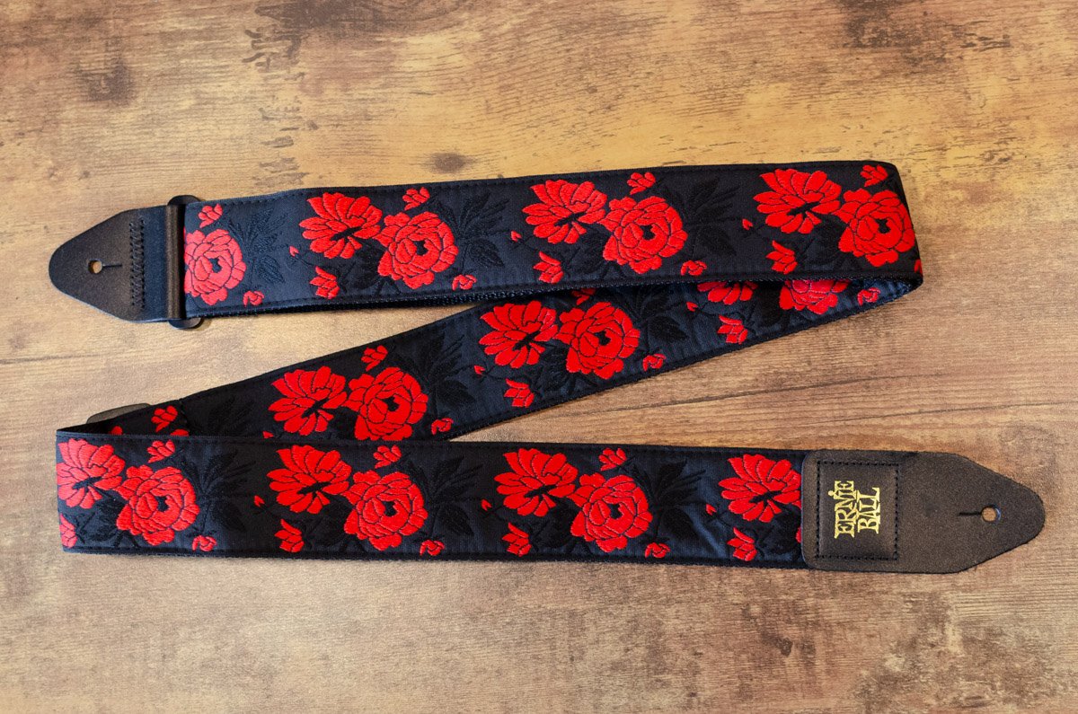 new Ernie Ball P05335 Tango Rose Jacquard Strap haggertys 7