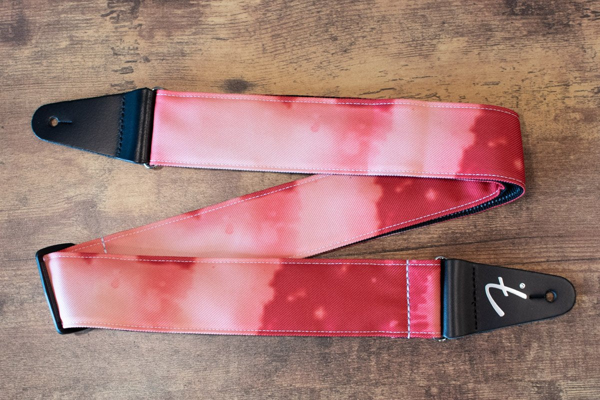 Fender Tie Dye Acid Wash 2" Guitar Strap - Red