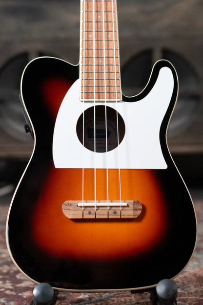 Fender Fullerton Tele Ukulele, White Pickguard - 2-Color Sunburst