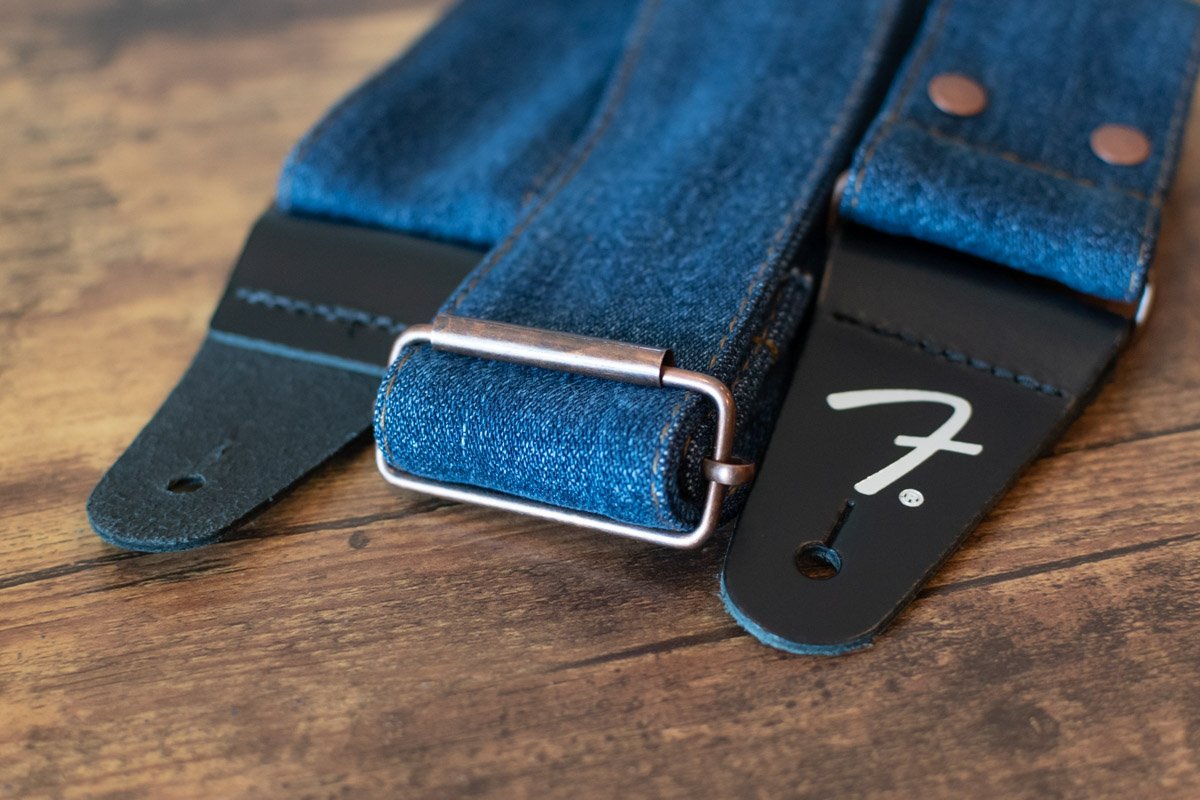 new Fender X Wrangler Denim Strap Indigo haggertys 4