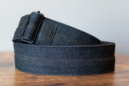 Fender X Wrangler Denim Strap, Washed Black Stitch
