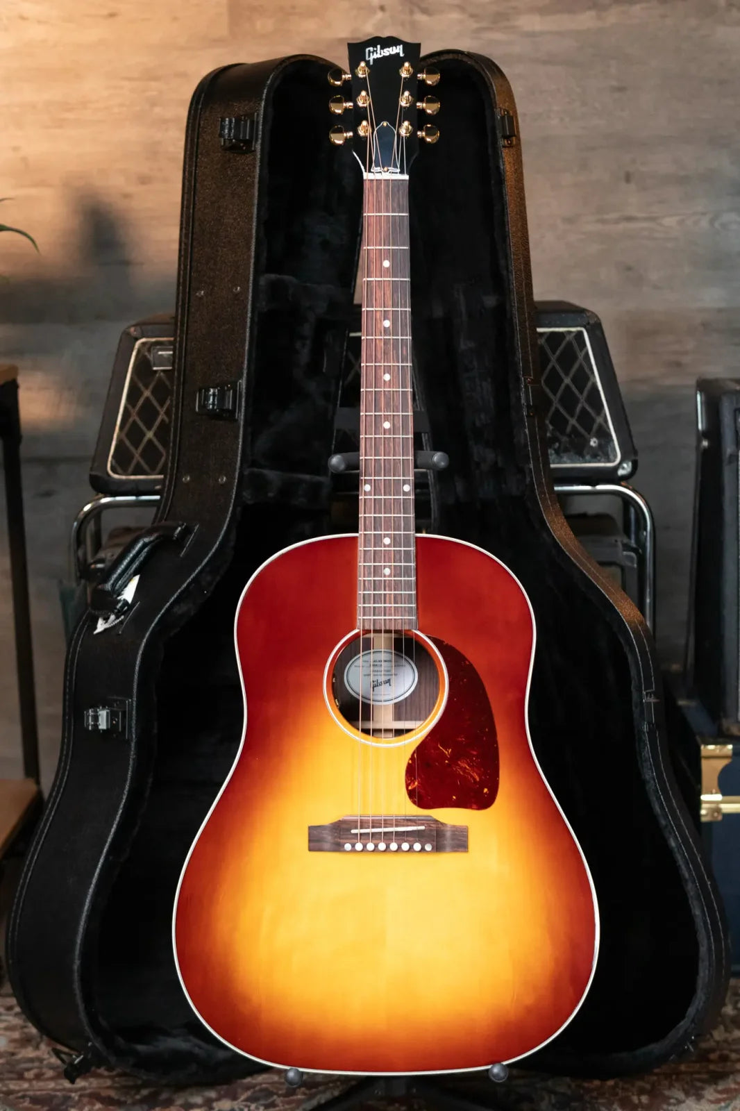 Gibson J-45 Standard Rosewood Acoustic/Electric Guitar - Rosewood Burst with Hardshell Case