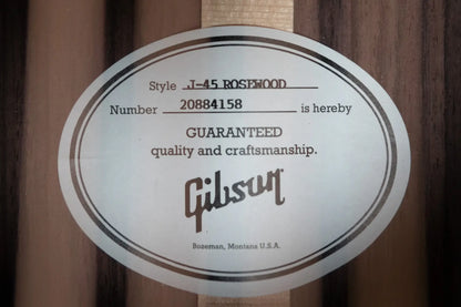 Gibson J-45 Standard Rosewood Acoustic/Electric Guitar - Rosewood Burst with Hardshell Case