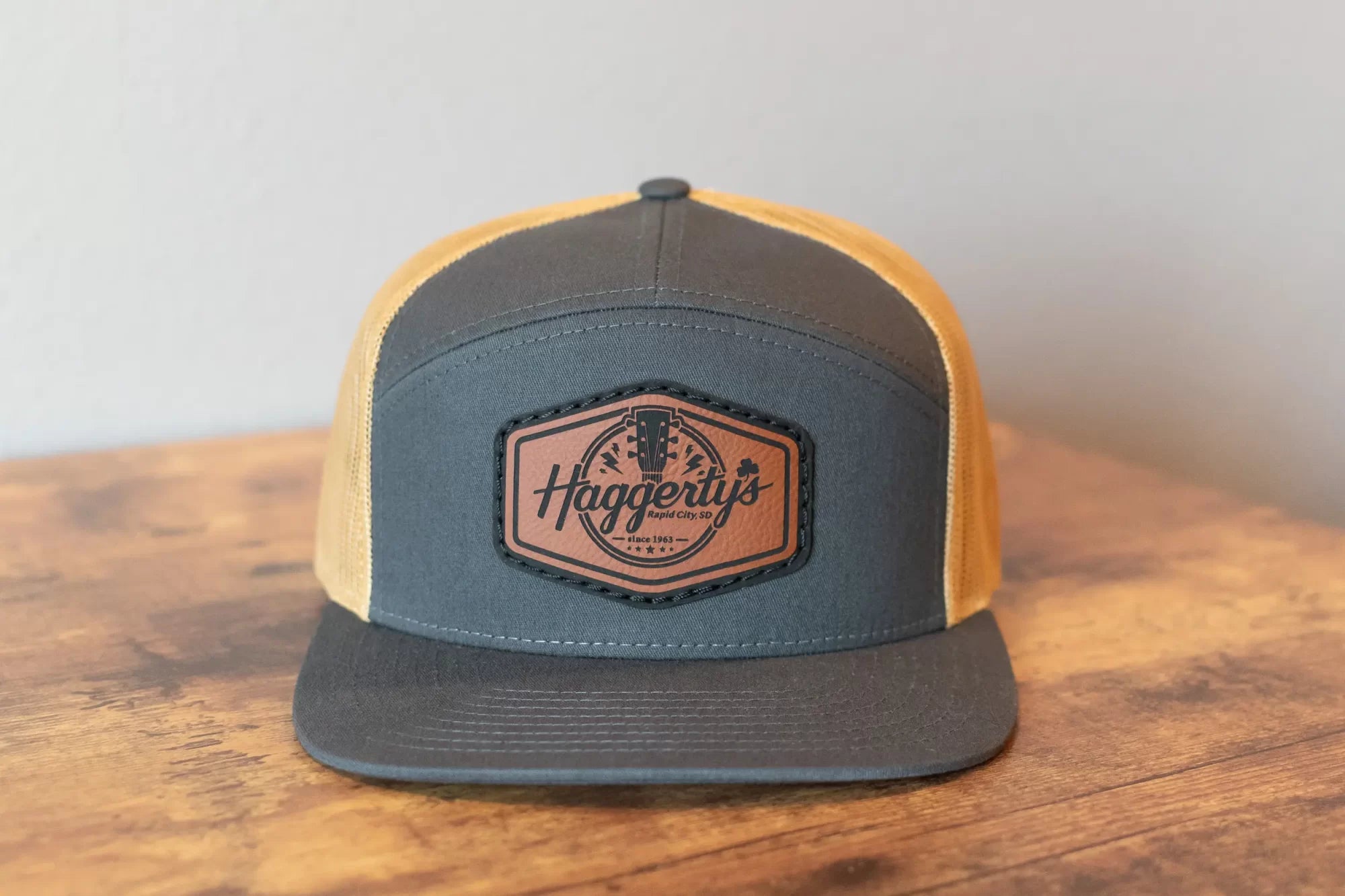 new Haggerty s FlatBill Cap 2 Color Hat Style 168 Heather Gray Gold haggertys 2