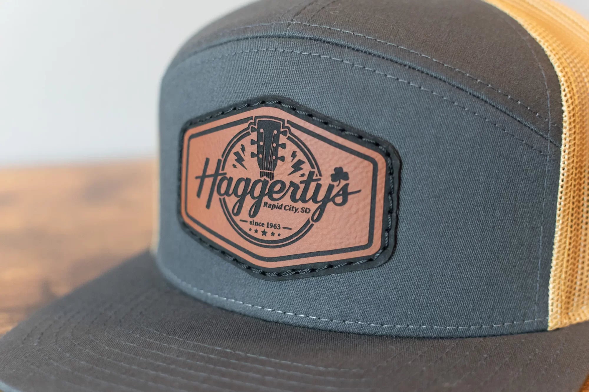 new Haggerty s FlatBill Cap 2 Color Hat Style 168 Heather Gray Gold haggertys 3